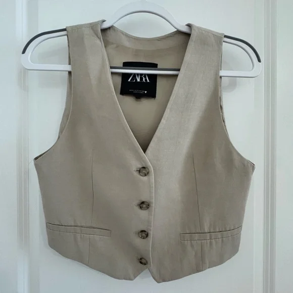 Women’s Zara Linen Vest - Picture 1 of 4